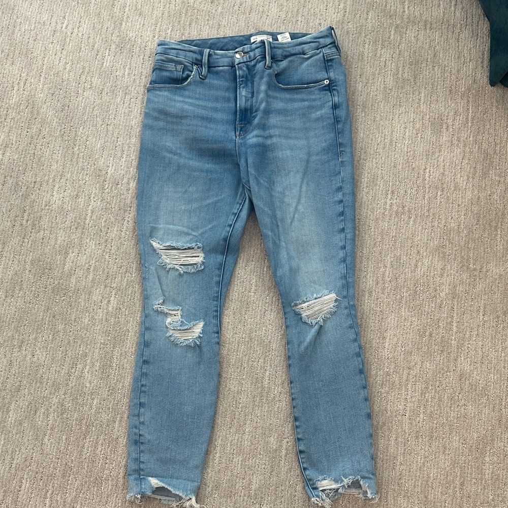 Good American Good Legs Chewed Hem Jeans